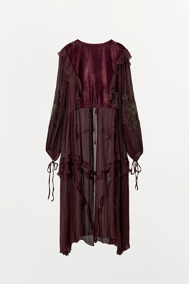 COMBINATION SEQUIN GEORGETTE TOP