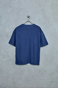 STORIESZ - STRIPED COTTON AND LINEN T-SHIRT