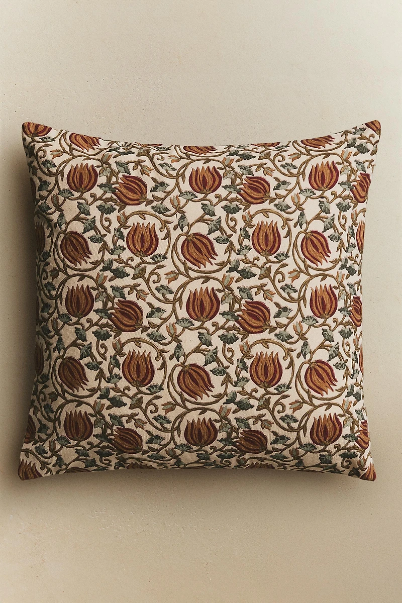 FLORAL PRINT CUSHION COVER