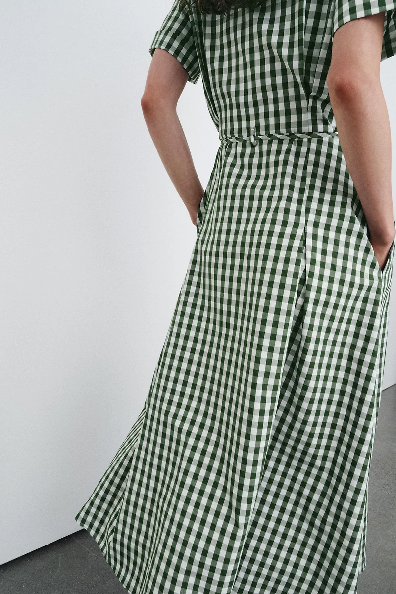 GINGHAM CHECK SHIRT DRESS ZW COLLECTION