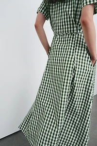 GINGHAM CHECK SHIRT DRESS ZW COLLECTION