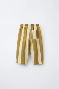 PANTALON DROIT EN MOLLETON À RAYURES