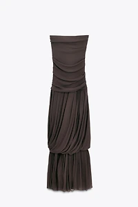 LIMITED EDITION DRAPED STRAPLESS LONG DRESS