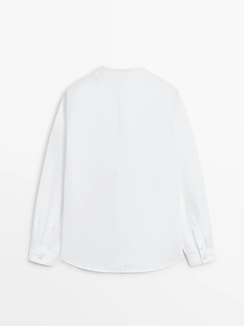 Poplin shirt with chest detailing