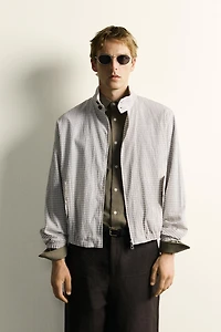 BLOUSON COURT À CARREAUX