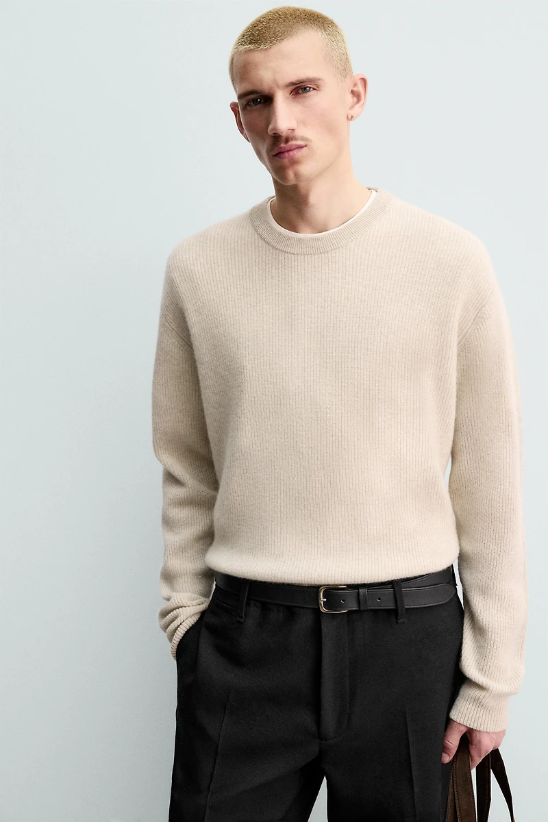 100% CASHMERE RIBBED JUMPER ORIGINS