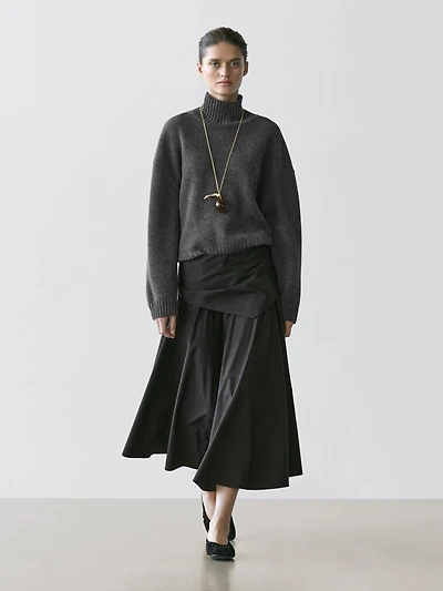 Midi skirt with scarf detail