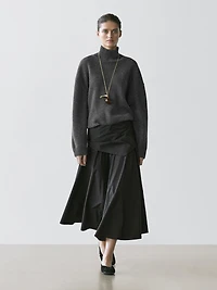 Midi skirt with scarf detail