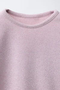 SPARKLY RIBBED T-SHIRT