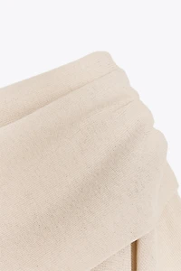 SHORT SLEEVE PLAIN KNIT SWEATER