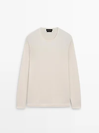 Knit 100% cotton crew neck sweater