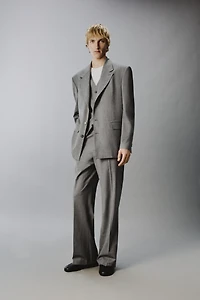STRIPED TEXTURED SUIT JACKET