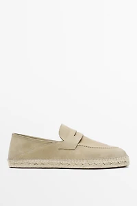 Suede penny strap espadrilles