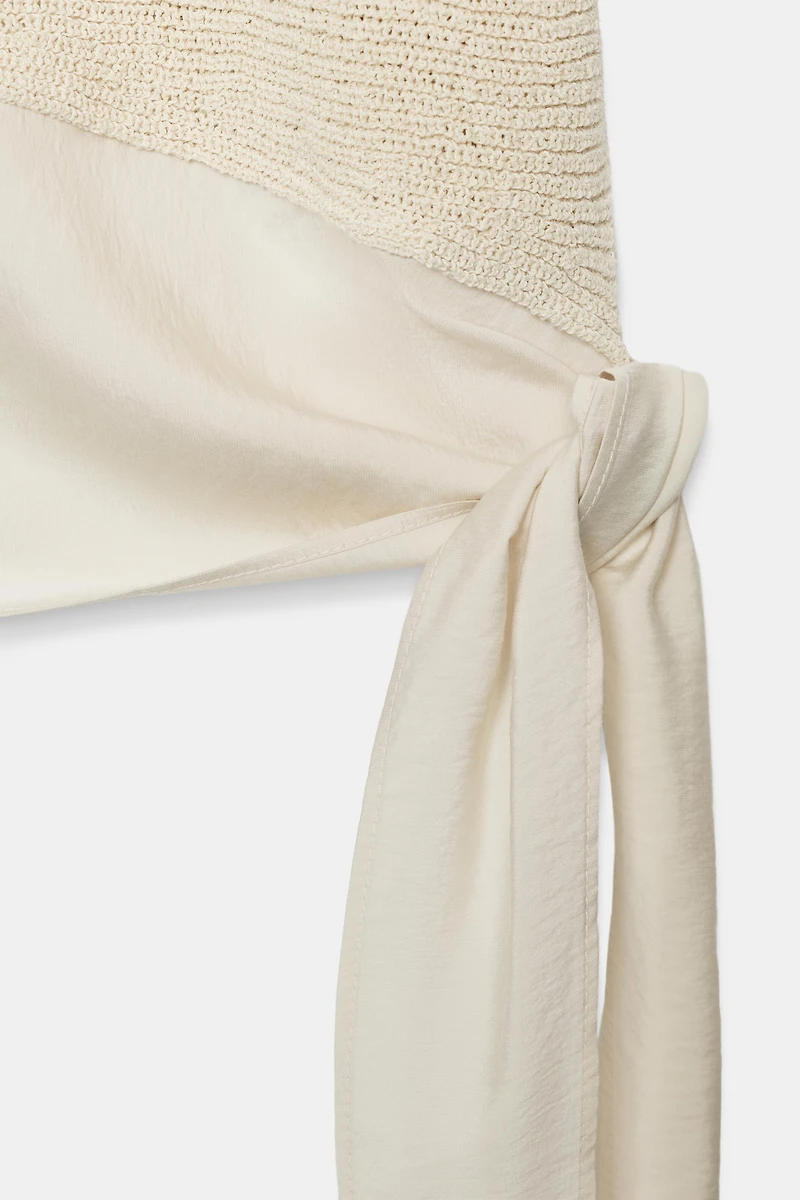 COMBINED KNIT TIE TOP