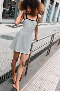 STRIPED BOUCLÉ DRESS