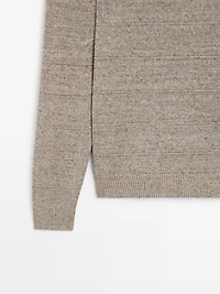 Pull maille rayures col rond