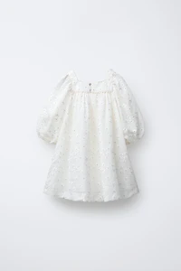 ROBE EN ORGANZA À MARGUERITES BRODÉES