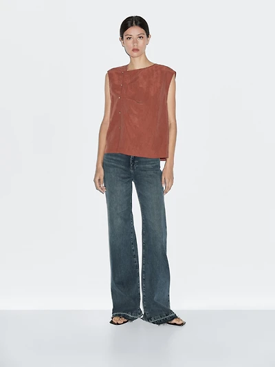 Blouse boutonnage côté argenté