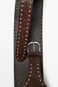 Nappa leather stud belt