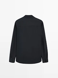 Linen total look overshirt with pocket details