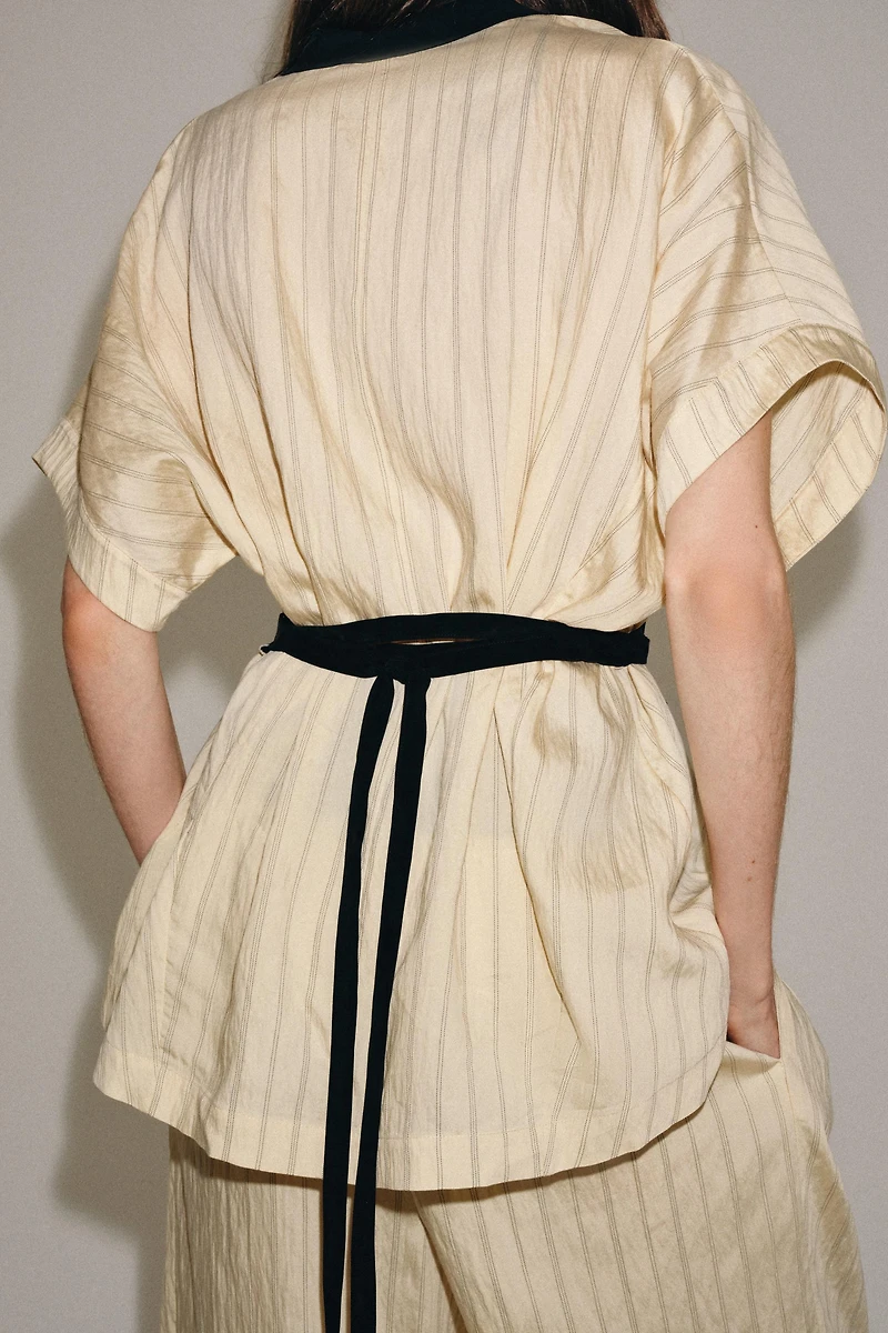 VESTE CROISÉE À RAYURES ZW COLLECTION
