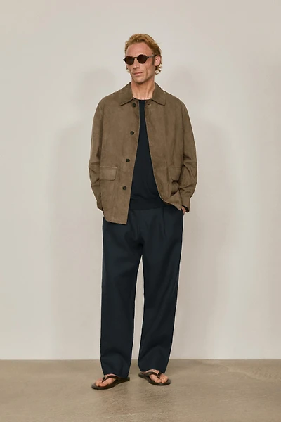Suede leather overshirt with pockets - LIMITED EDITION