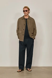 Suede leather overshirt with pockets - LIMITED EDITION