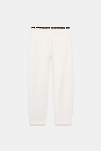 BRAIDED BELT CHINO PANTS