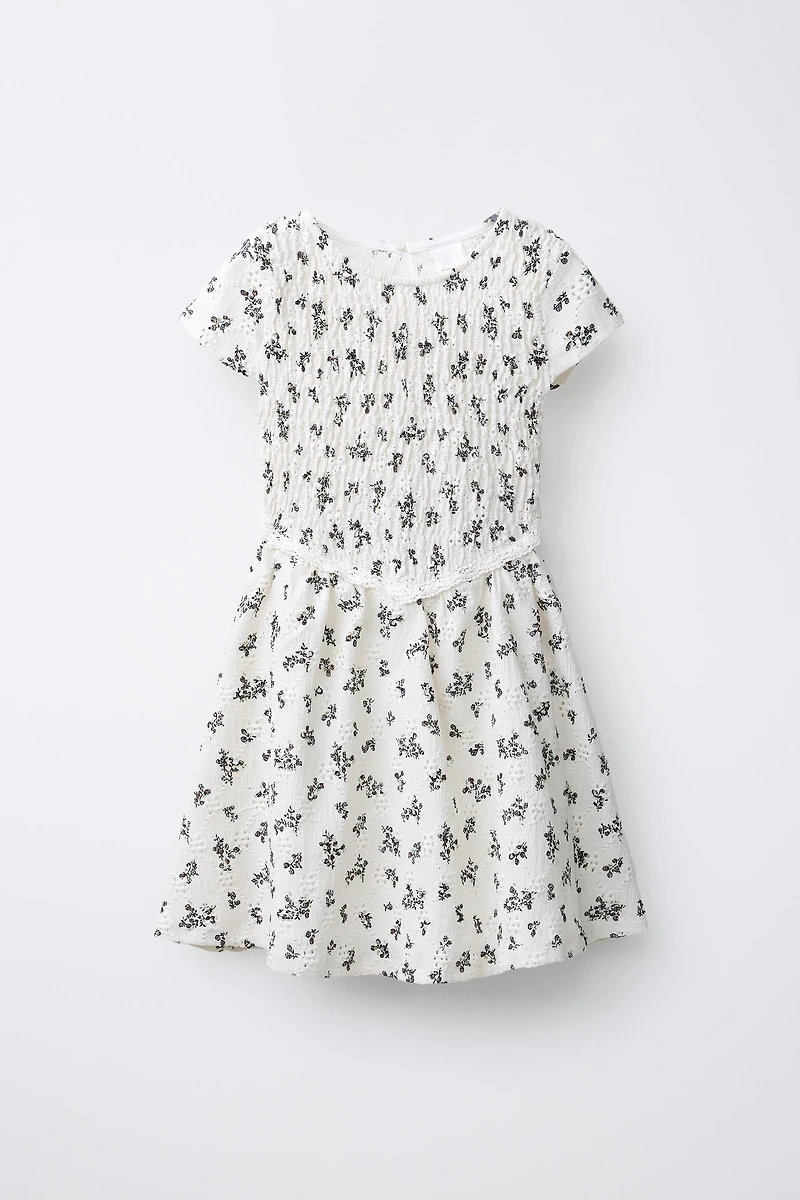 SMOCKED FLORAL DRESS
