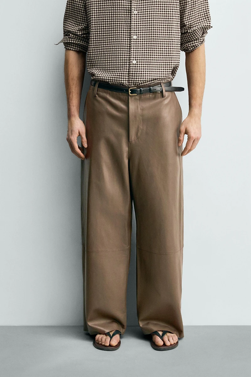 PANTALON BALLOON FIT EN CUIR