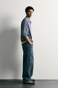 TEXTURED PLAID OVERSHIRT