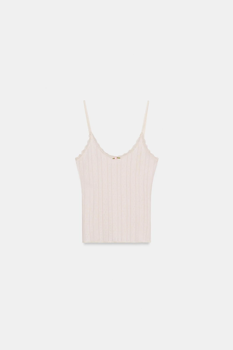 POINTELLE STRAP T-SHIRT