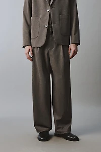 RELAXED FIT TEXTURED SUIT WIDE-LEG PANTS