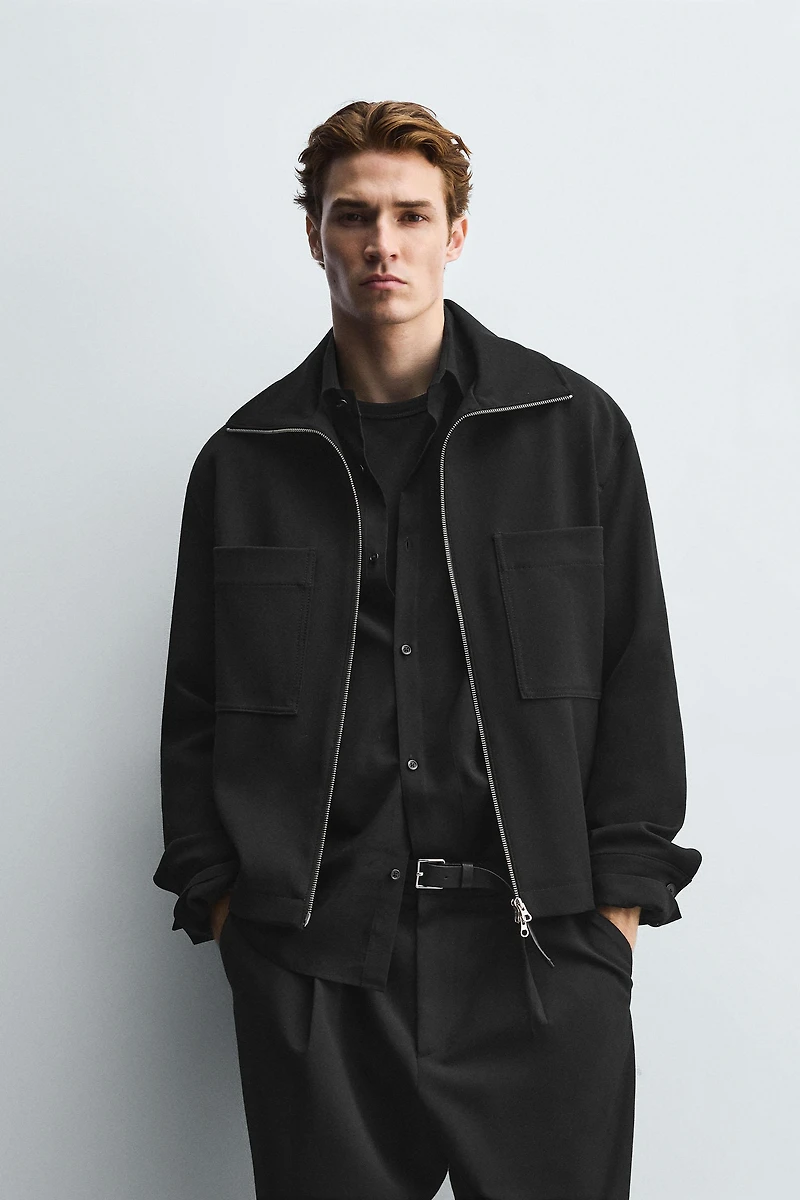 BOXY FIT ZIP-UP OVERSHIRT