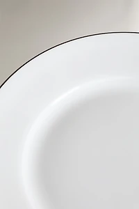 BONE CHINA SIDE PLATE WITH BLACK RIM