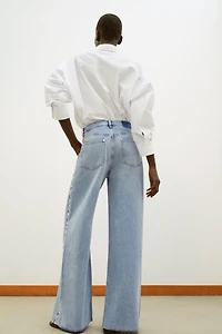 Z1975 HIGH WAIST WIDE LEG STUDDED JEANS