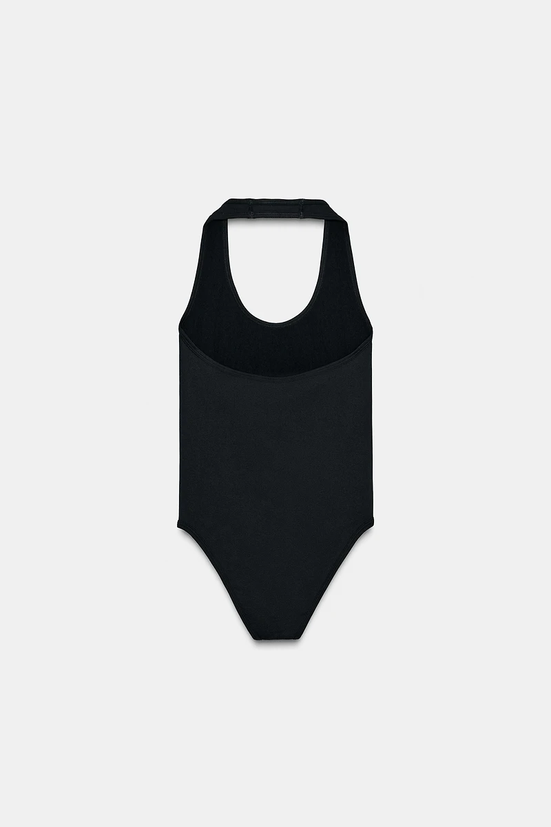SEAMLESS HALTER BODYSUIT