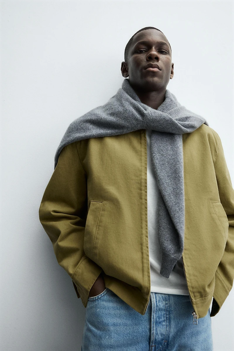 TEXTURED ZIP-UP OVERSHIRT