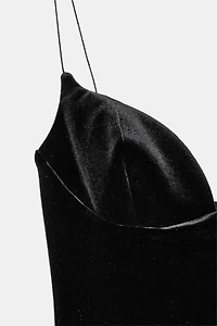 VELVET STRAPPY BODYSUIT