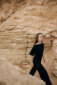 DRAPED CREPE TOP