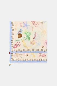 CRAB AND FISH PRINT SCARF