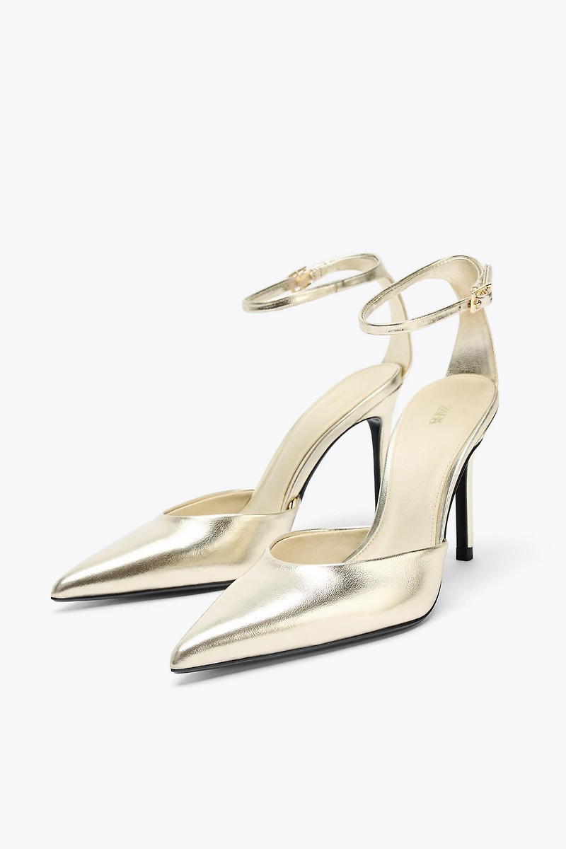 METALLIC EFFECT HEELED SHOES