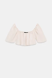 WRINKLED EFFECT CROP TOP