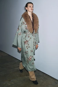 KIMONO AVEC COL EFFET FOURRURE ZW COLLECTION LIMITED EDITION