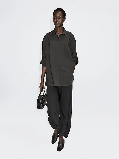 Oversize cotton blend shirt