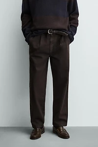 PANTALON STRAIGHT FIT À PLIS