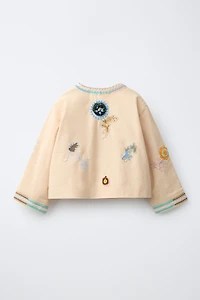 VESTE BRODÉE EN COTON ET LIN