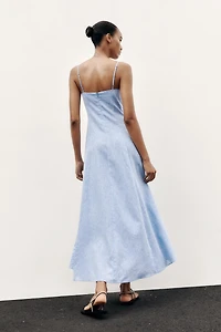 LINEN MIDI CORSET DRESS