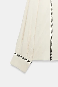 ZW COLLECTION RUSTIC TOPSTITCHED SHIRT