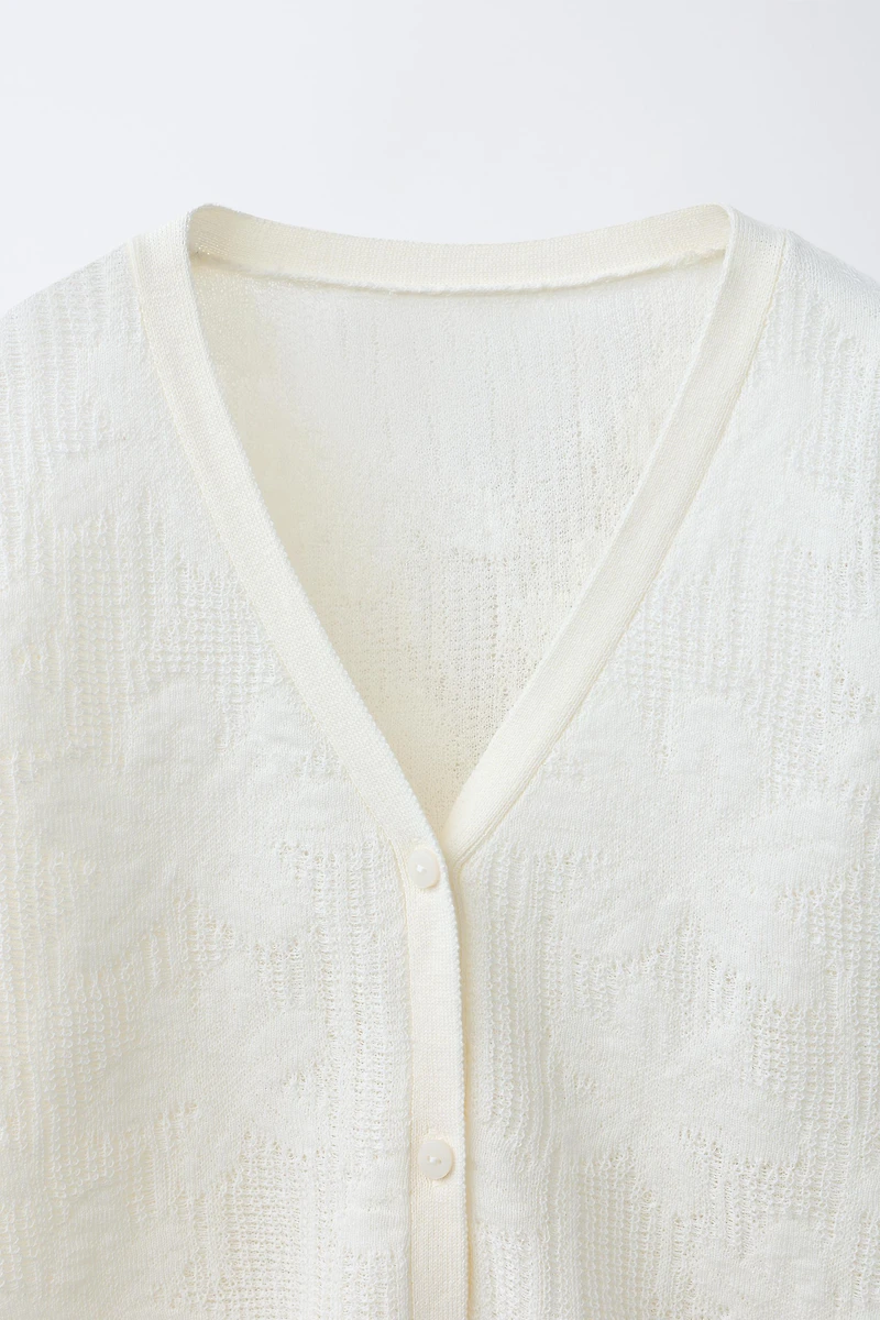 JACQUARD KNIT CARDIGAN